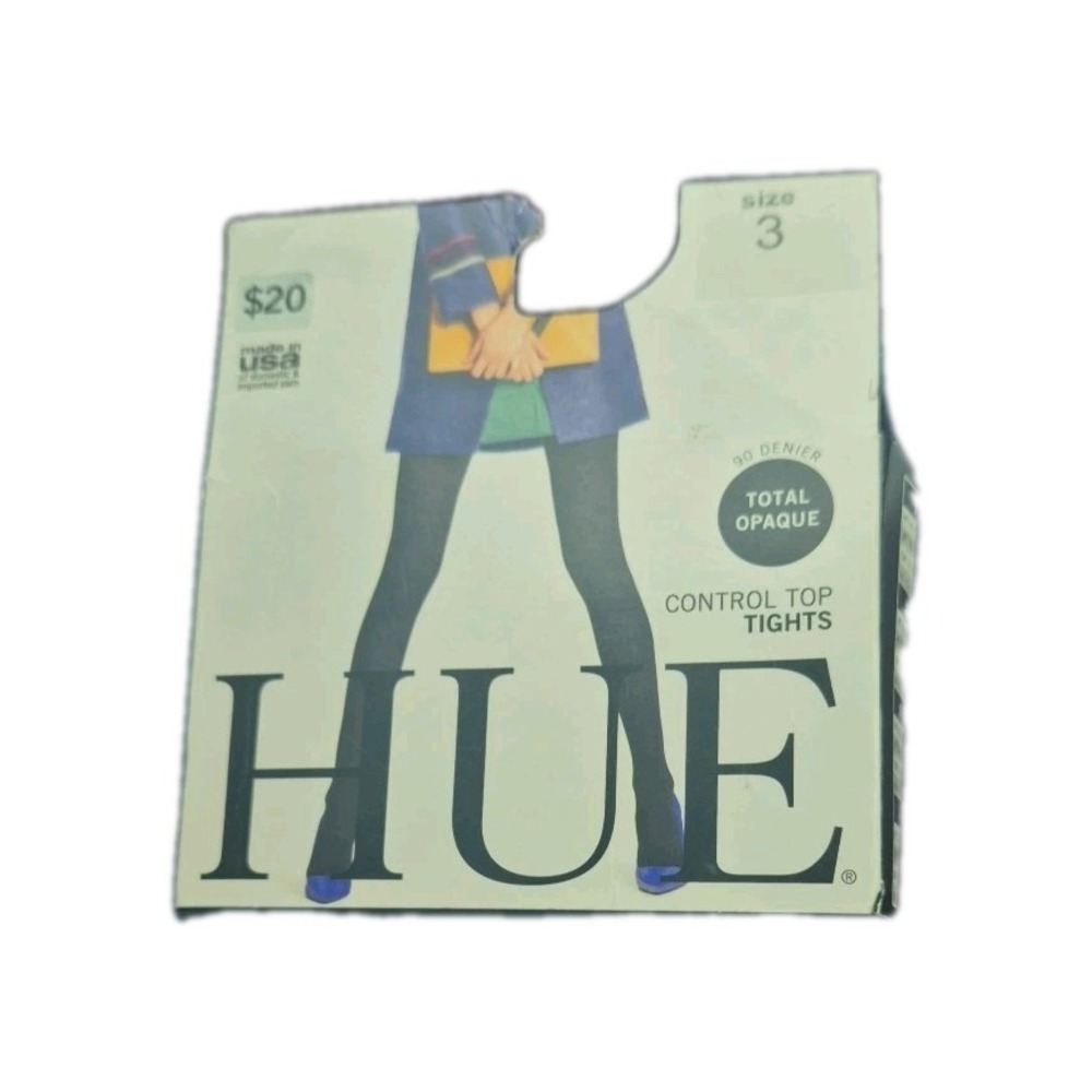 Hue Total‎ Opaque Control Top Tights Size 1 Navy 90 Denier